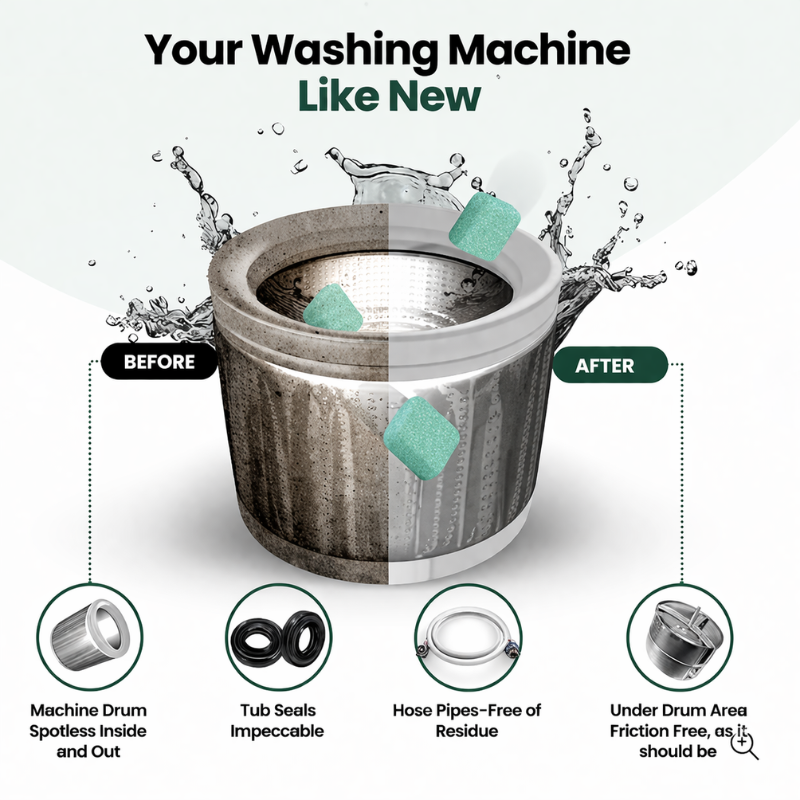 Glowly washing machine cleaner